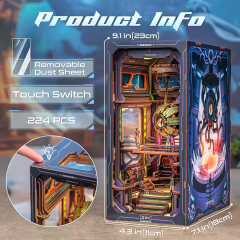 CUTEBEE Booknook Kit The Eye of Old God Book Nook with Light Bookshelf Insert Decor for Christmas Party Collection Gift Idea