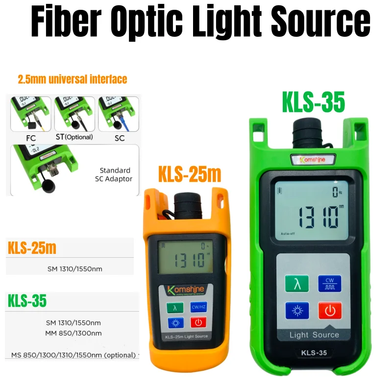 sorgente-luminosa-a-fibra-ottica-komshine-kls-35-kls-25m-upc-monomodale-1310-1550nm-multimodale-850-1300nm-strumenti-portatili-per-fibra-ottica