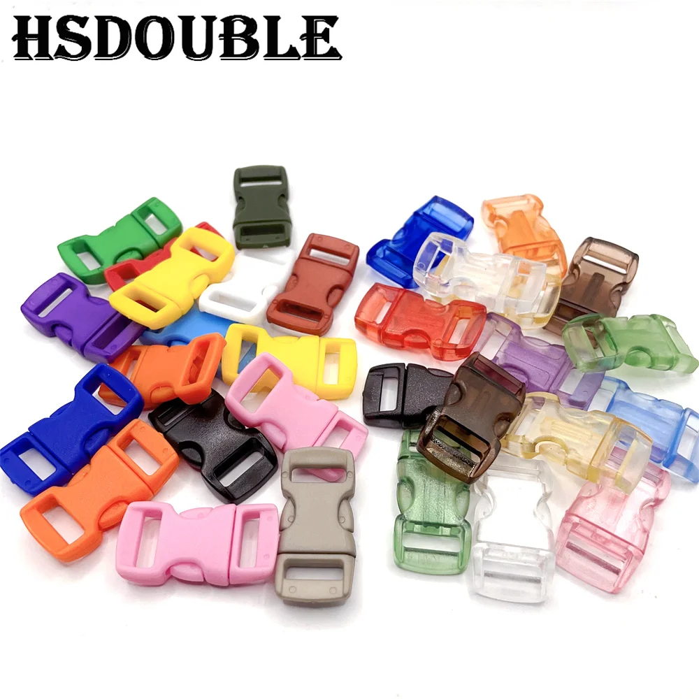 30Pcs/Pack 10mm Side Release Buckle Curved Parachute 550 Paracord Bracelet Clip Cat Collar Strap Webbing Backpack DIY Accessorie