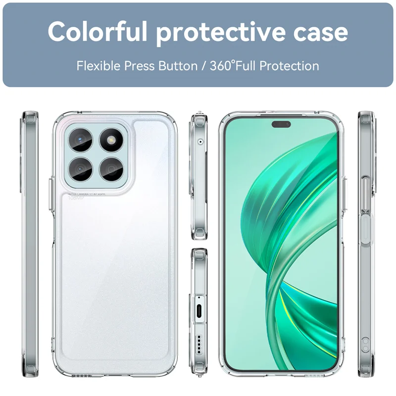 Honor X8B LLY LX1 LX2 LX3 Case Shockproof Silicone TPU Bumper with Clear Hard Cover Phone Case for Honor X8B HonorX8B 4G LLY-LX1