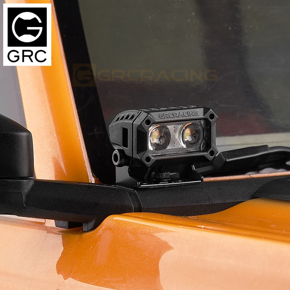 GRC 18mm Rectangular Double Bead Spotlight for 1/10 1/8 1/6 1/18 TRX4 Axial MST RC Crawler Trucks Upgrade Option Parts #G157Q