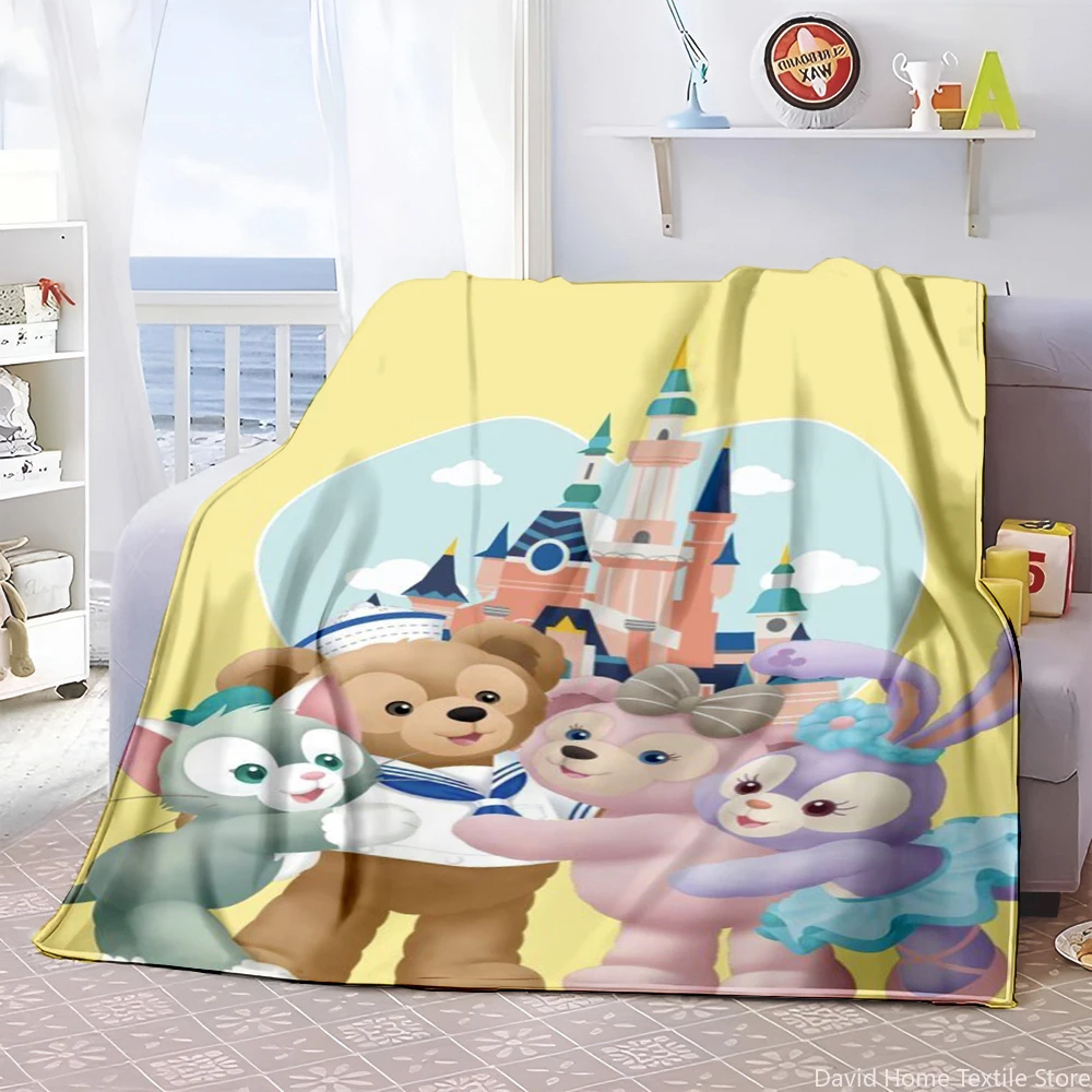 

Disney Duffy Bear Printed Flannel Thin Blanket.Four Seasons Blanket.Office,Chair,for Sofa,Living room,Travel Picnic Blanket Gift