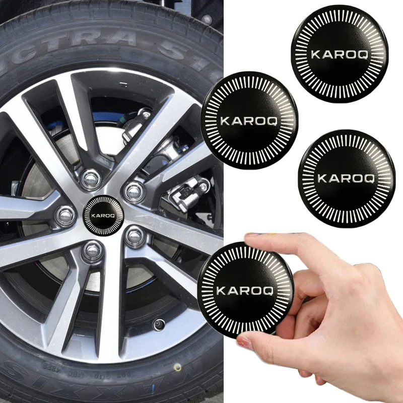 4pcs 56/60/65mm Alloy Car Wheel Hub Center Stickers for Skoda KAROQ Logo Citigo Fabia KAMIQ KODIAQ OCTAVIA RAPID Superb Yeti