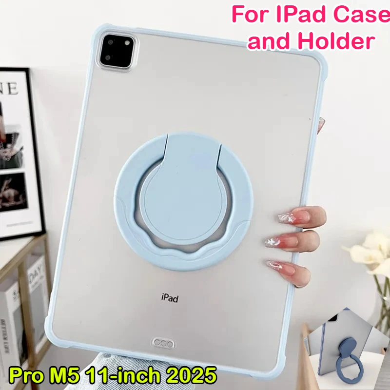 

2025 360 Rotating Stand Case for IPad Pro M5 Air 13 11 A16 11th 12.9 10.2 7th 8th 9th 10th 10.9 Air 3 4 5 Mini 6 7 Hard PC Funda