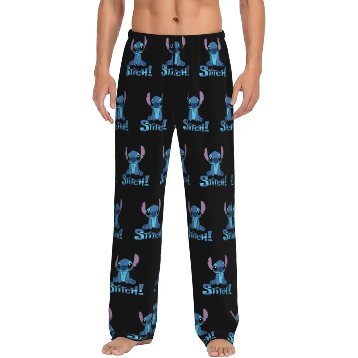 

Custom Men Stitch Pajama Pants Printed Comedy Cartoon Sleep Sleepwear Bottoms with Pockets