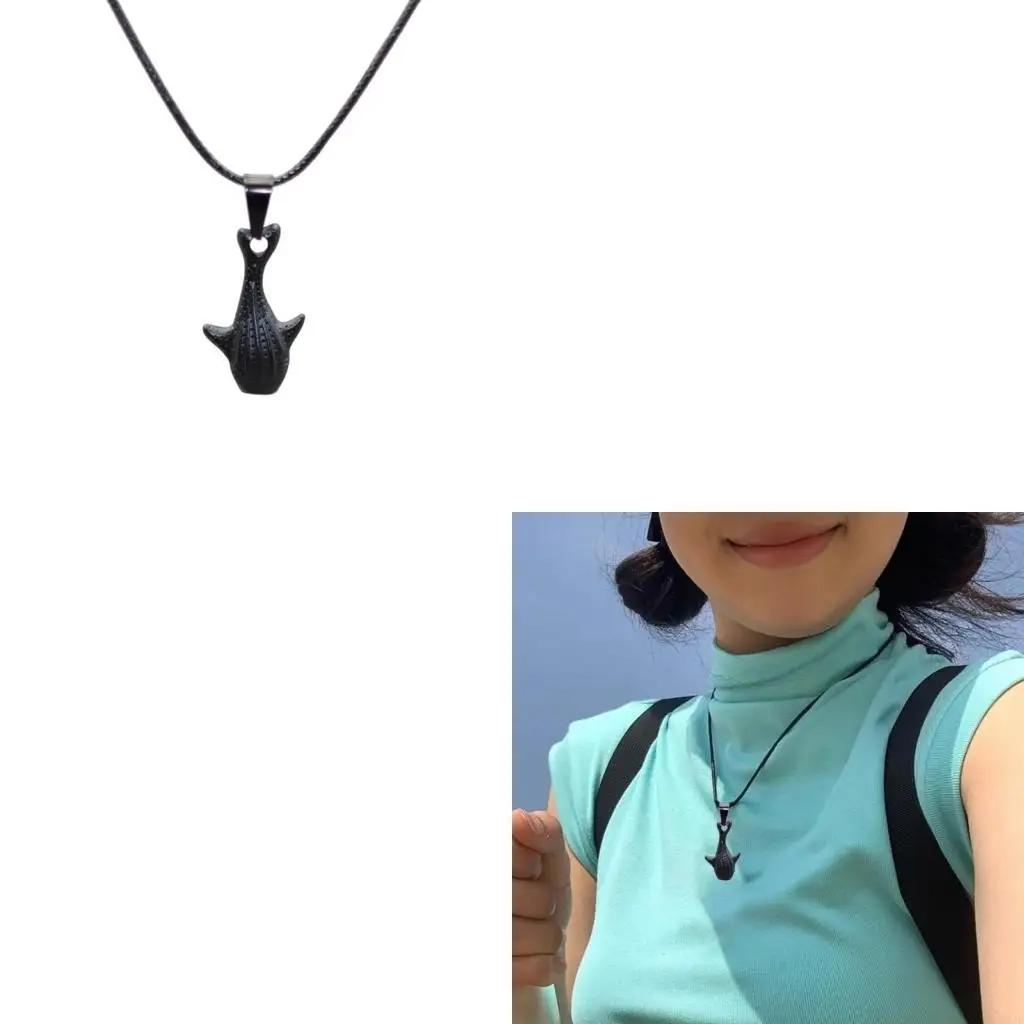 قلادة القرش 60 سم للرجال مع زخارف حيوانات بحرية بما في ذلك الدولفين وذيل السلحفاة المحمولة لملابس الشاطئ #1