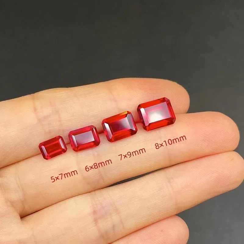 

L-High-quality Lab Grown Sapphire Emerald Cut DIY Charms Jewelry Rings Earring Making Main Materials Selectable AGL Certificate