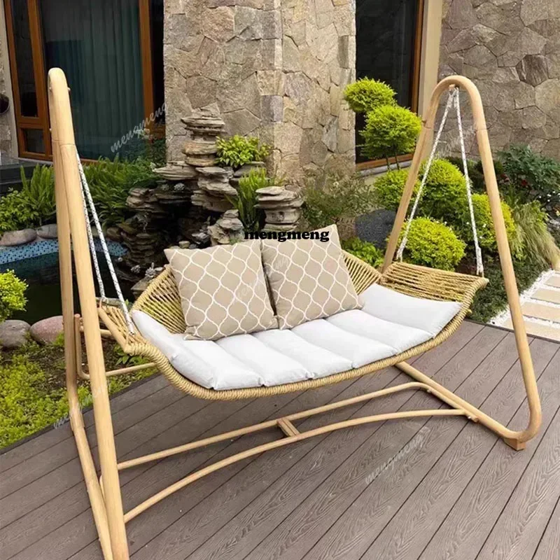 F182 Retro Comfortable Patio Swings Leisure Lawn Balcony Fashion Patio Swings Living Room Hotel Outdoor Furniture Columpiar