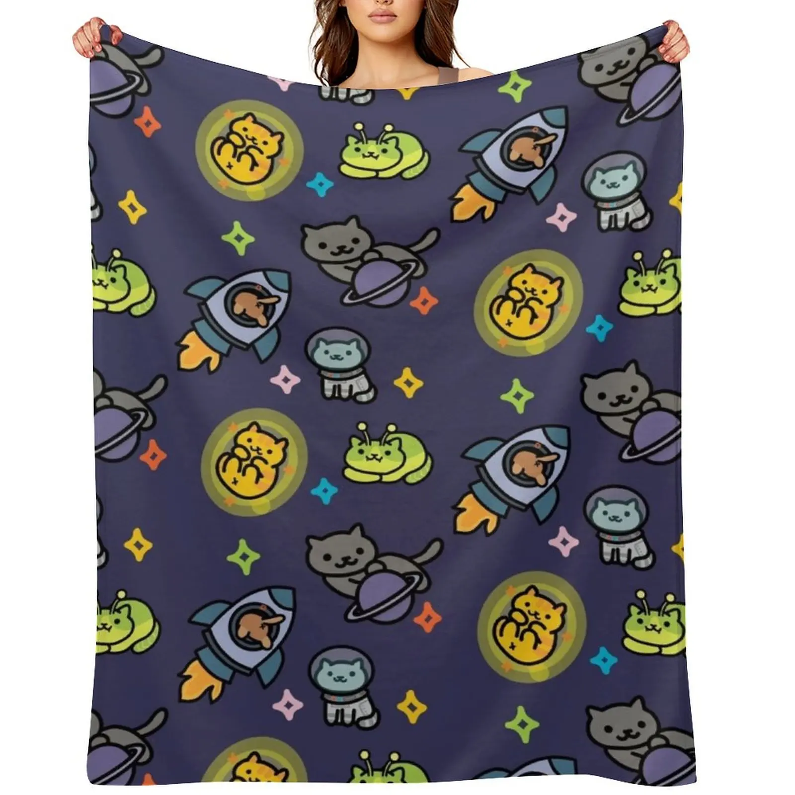 

Neko Atsume Throw Blanket christmas decoration Furrys Hairy Luxury Brand Blankets