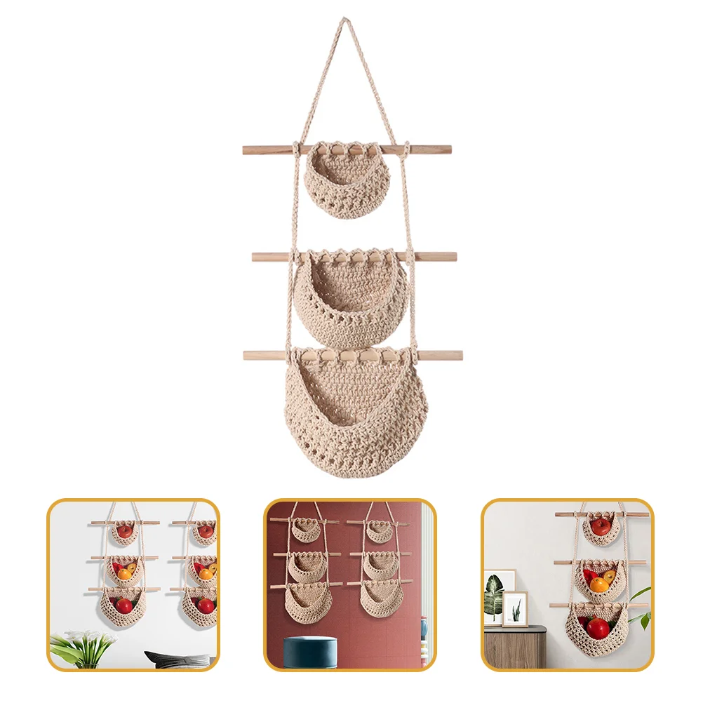 

Fruit Hanging Basket Storage Home Decor Supply Decorative Decorate Kitchen Accessory Multi-function Household