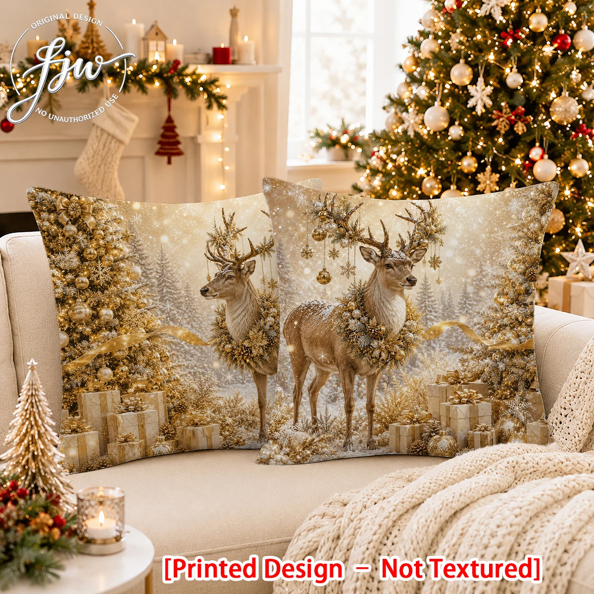 2D FLAT-2PCS Golden Snowman Ch - Throw Pillow review and price
