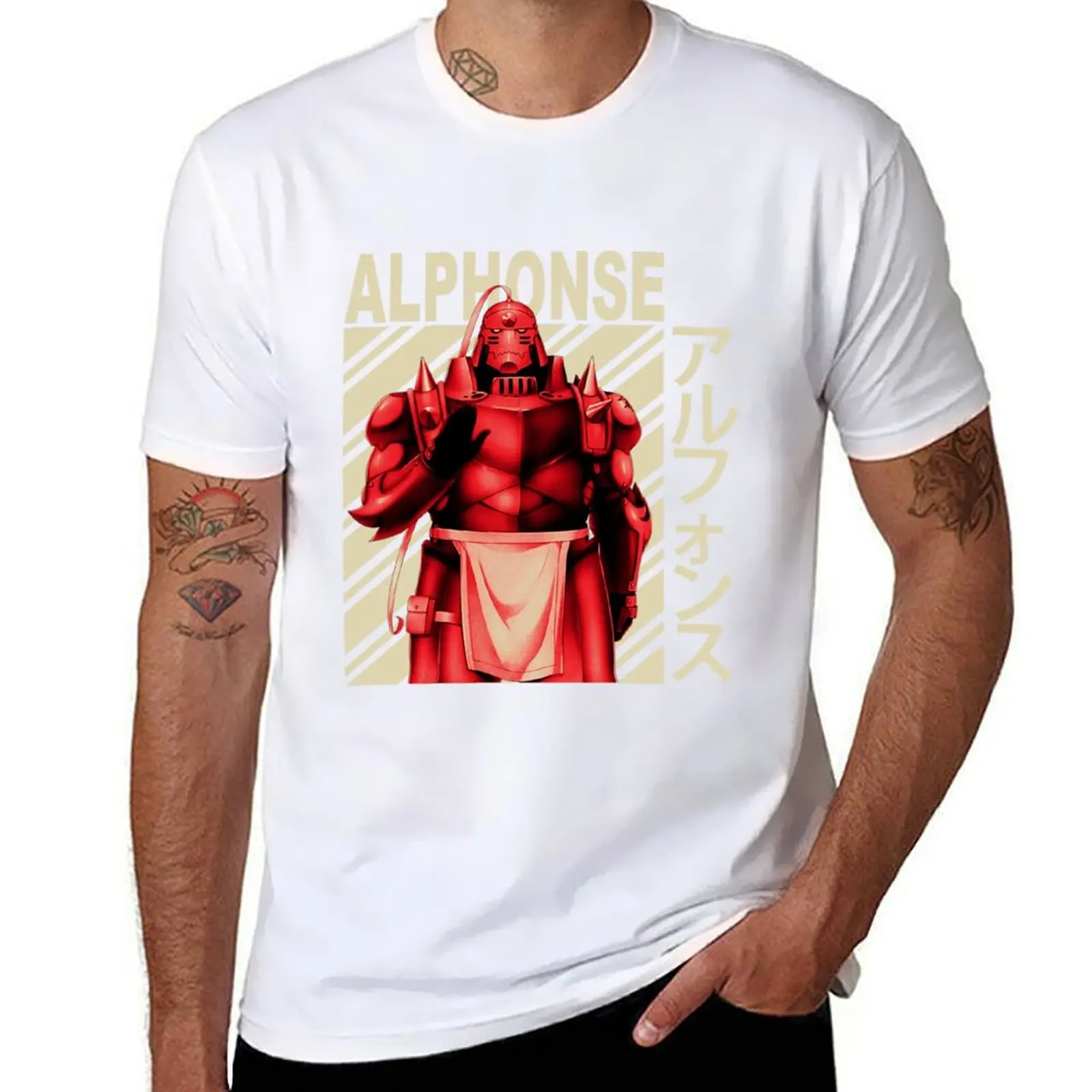 

Alphonse Elric - Vintage Art T-Shirt t shirt man plain man t shirts high quality luxury brand T-Shirt
