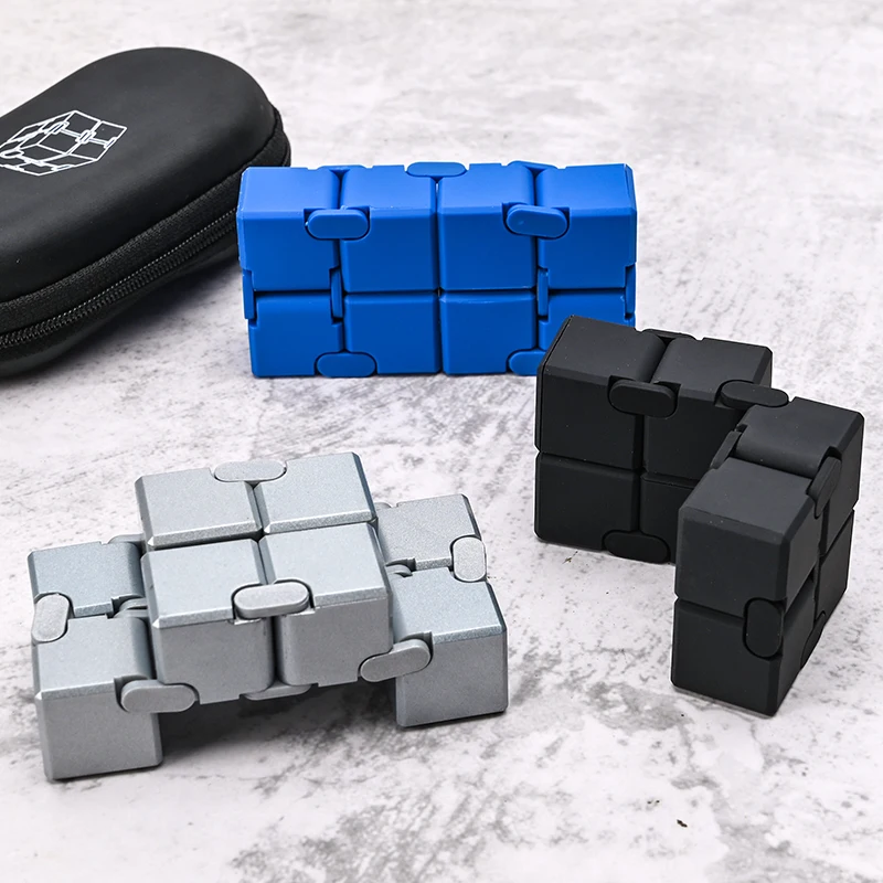 مكعب لا نهائي مبتكر لتخفيف التوتر للأطفال، مكعب الوجه بالإصبع للبالغين، لعبة تخفيف التوتر بأطراف الأصابع