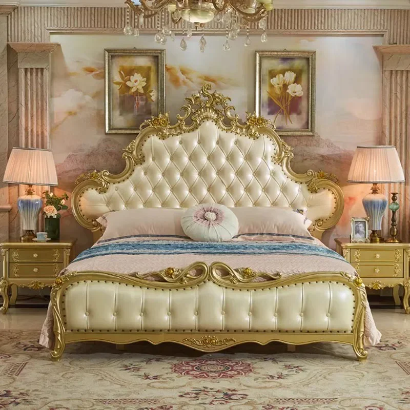 

Bed King Size Storage Upholstered Twin Double Bed Luxury Genuine Home Furniture