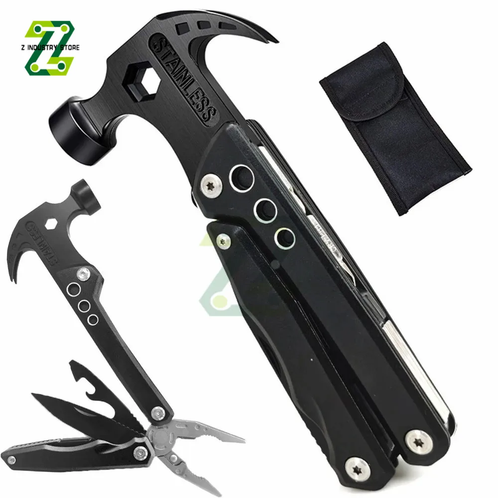 Multifunctional Pliers Multitool Claw Hammer Stainless Steel Tool With Sheath For Outdoor Survival Camping Hiking