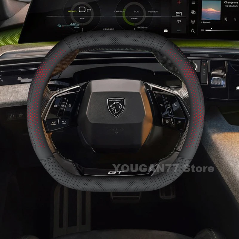 Leather Car Steering Wheel Cover For ALL New Peugeot E-5008 E-3008 2024 2025 Auto Interior Peugeot E5008 Accessories 2025