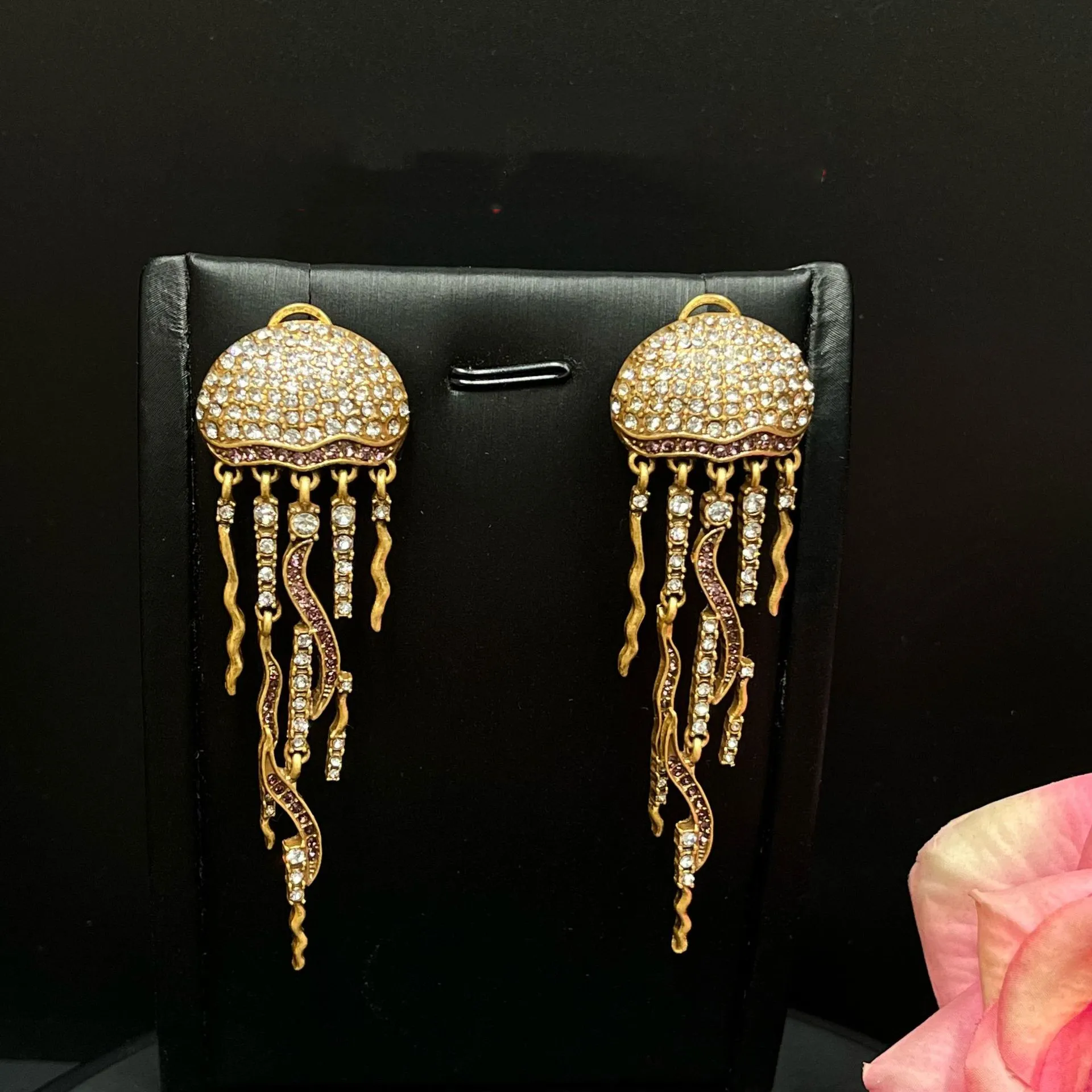 

Vintage Ocean Jellyfish Tassel Long Earrings