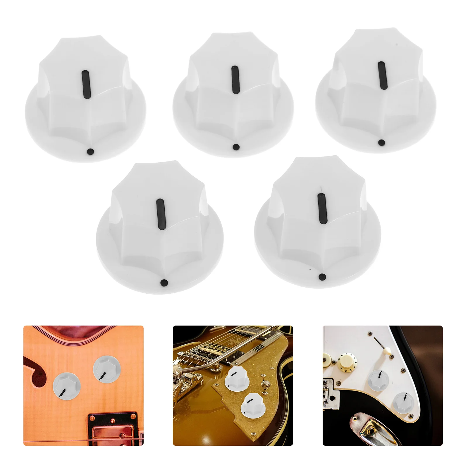 

10 Pcs Volume Knob Cap Guitar Effect Pedal Bass Knobs Electric Tone Replacement Control Parts