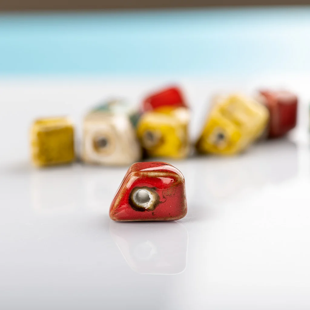 20# 5pcs Irregular Shape Colorful Porcelain Beads For Jewelry Making China DIY  China Ceramics Material
