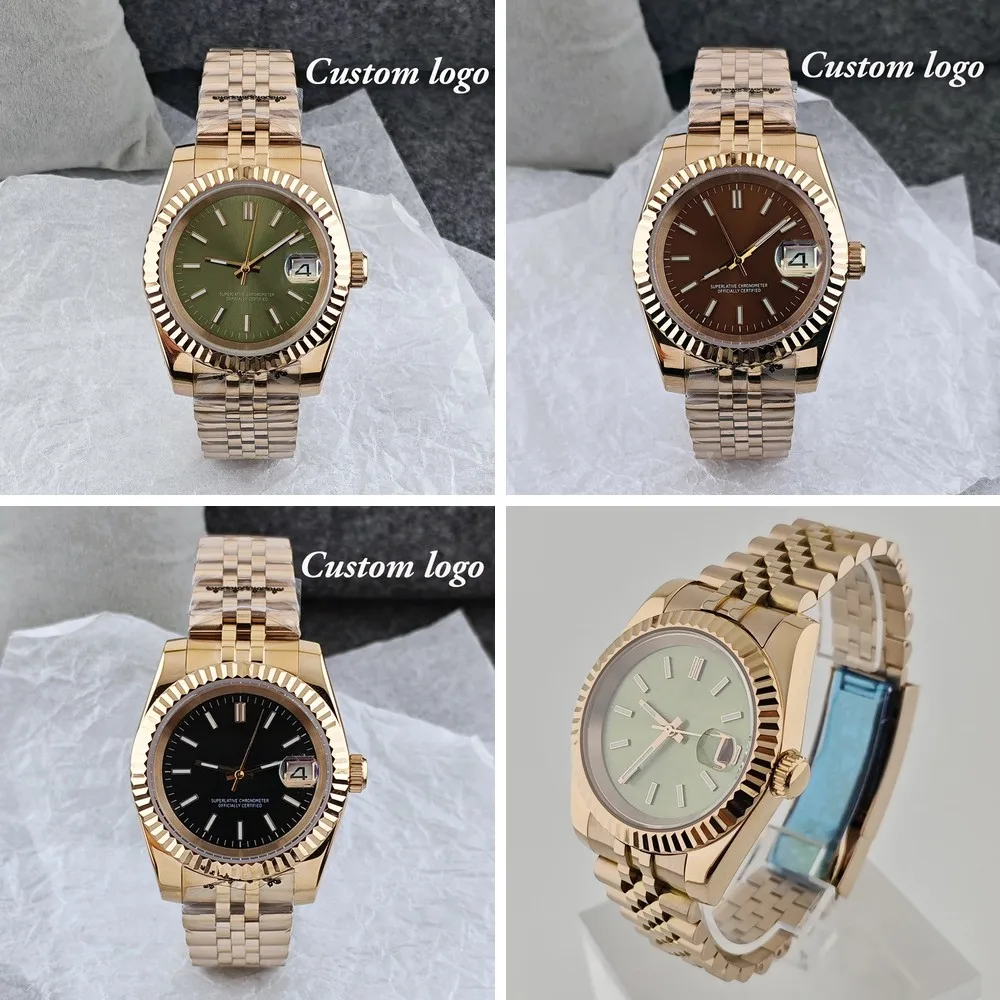 

wholesale price NH35 Automatic Watch 36mm 39mm Rose Gold Stainless Steel Men's Wristwatch Custom Logo Sapphire