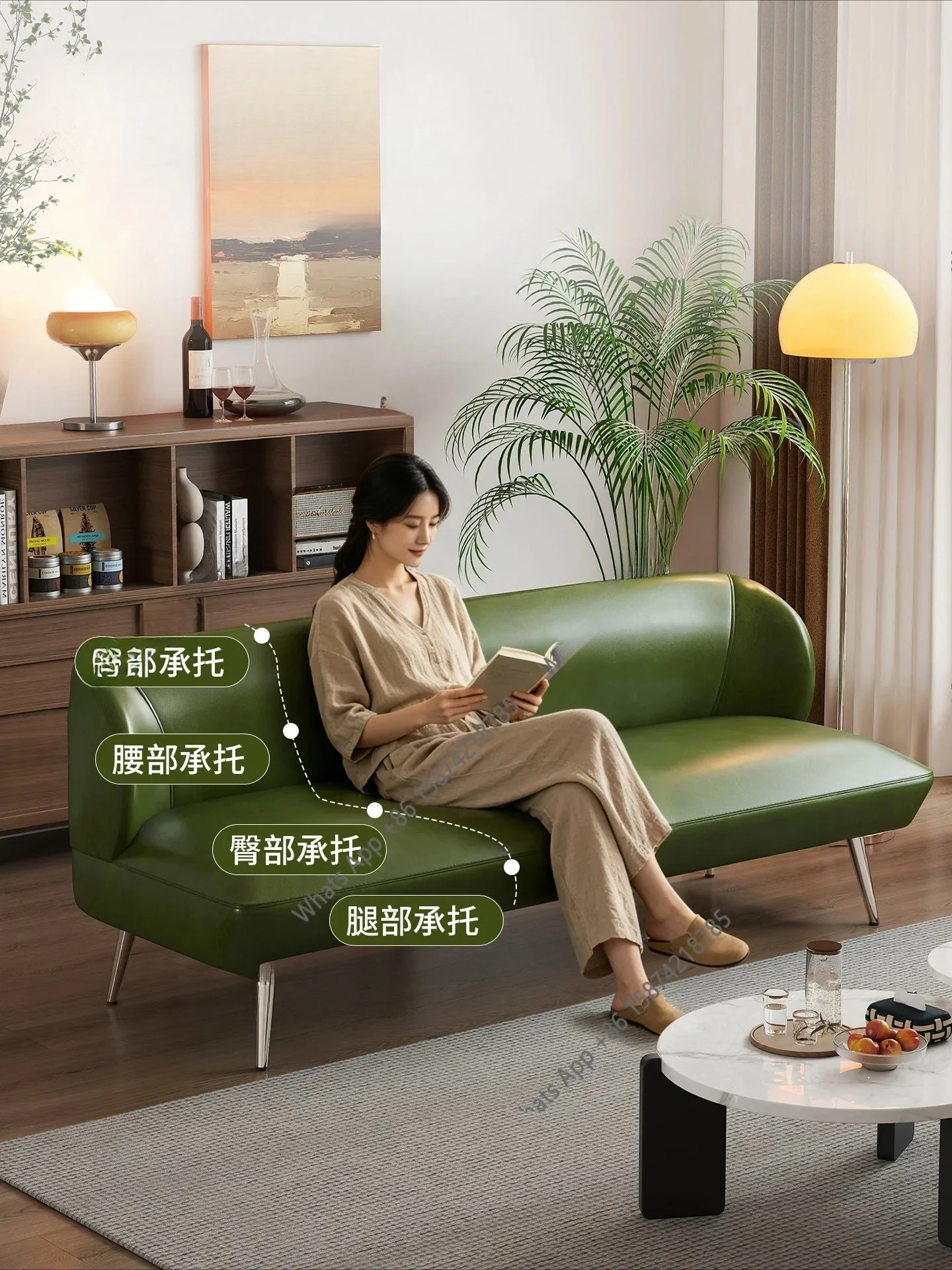 

Bn Sofa Small Apartment Living Room Oil Wax Leather Sofa Retro Bedroom Apartment Reception Clothing Store Double Triple Small So