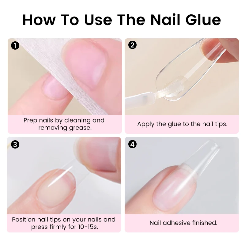 UR SUGAR 10ML Nail Glue No Need Lamp False Nail Tips Gel Cured Clear Color Nails Tools Super Strong Acrylic Tips Rhinestone Bond view 5