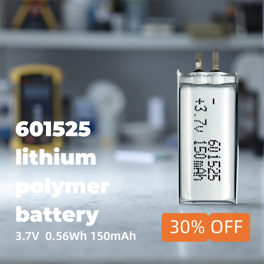 Reliable Rechargeable 3.7V 150mAh Li-ion Battery 601525 for LED Devices, Wearables, and Small Electronics