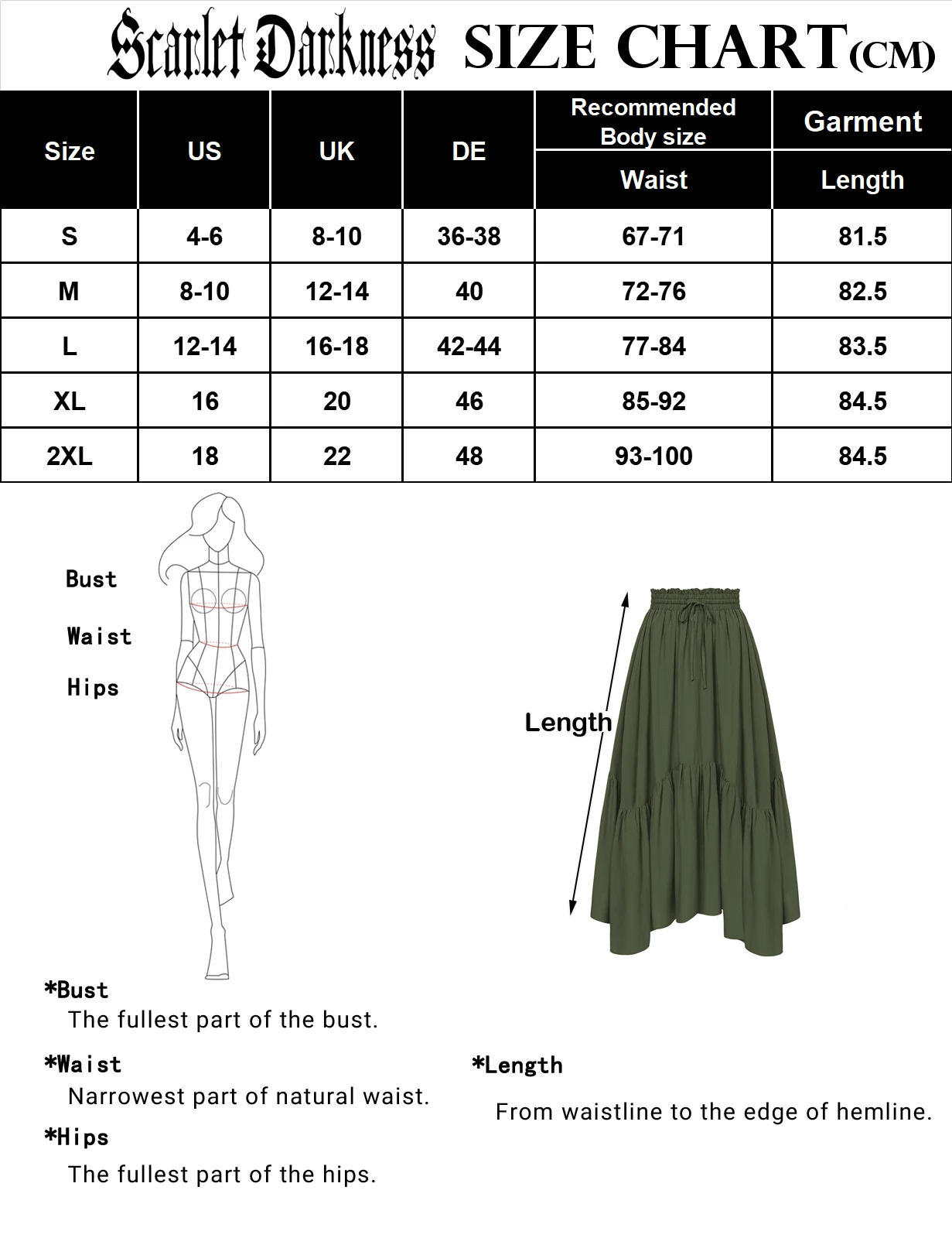 SD Skirt Women Vintage Renaissance Swing Skirt Elastic Waist Irregular Hem Flared A-Line Skirt Autumn High Waist Skirts