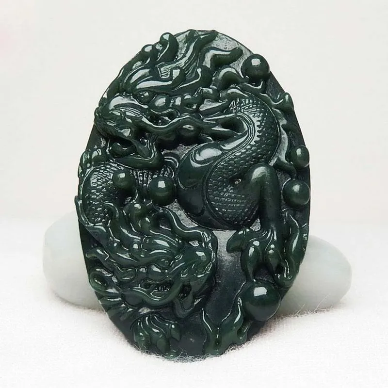 Hotan Zodiac Ornament Dark Green Pendant Jade Amulet Men'S And Women'S Accessori