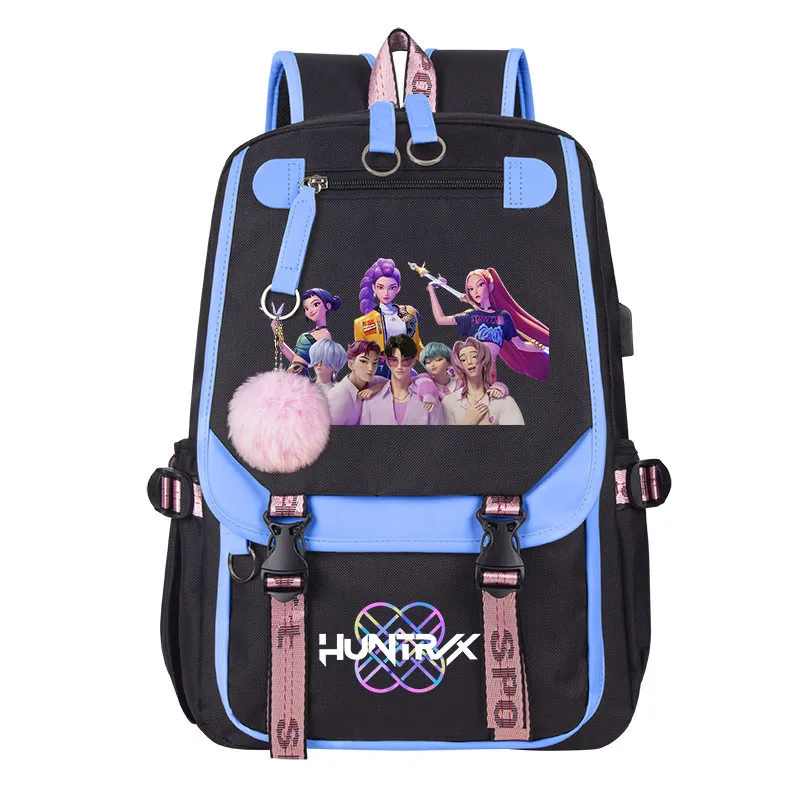Mochila Demon Hunters K-pop Fans Mochila de viagem para mulheres e homens Mochila resistente e durável Bolsa leve para laptop traseira