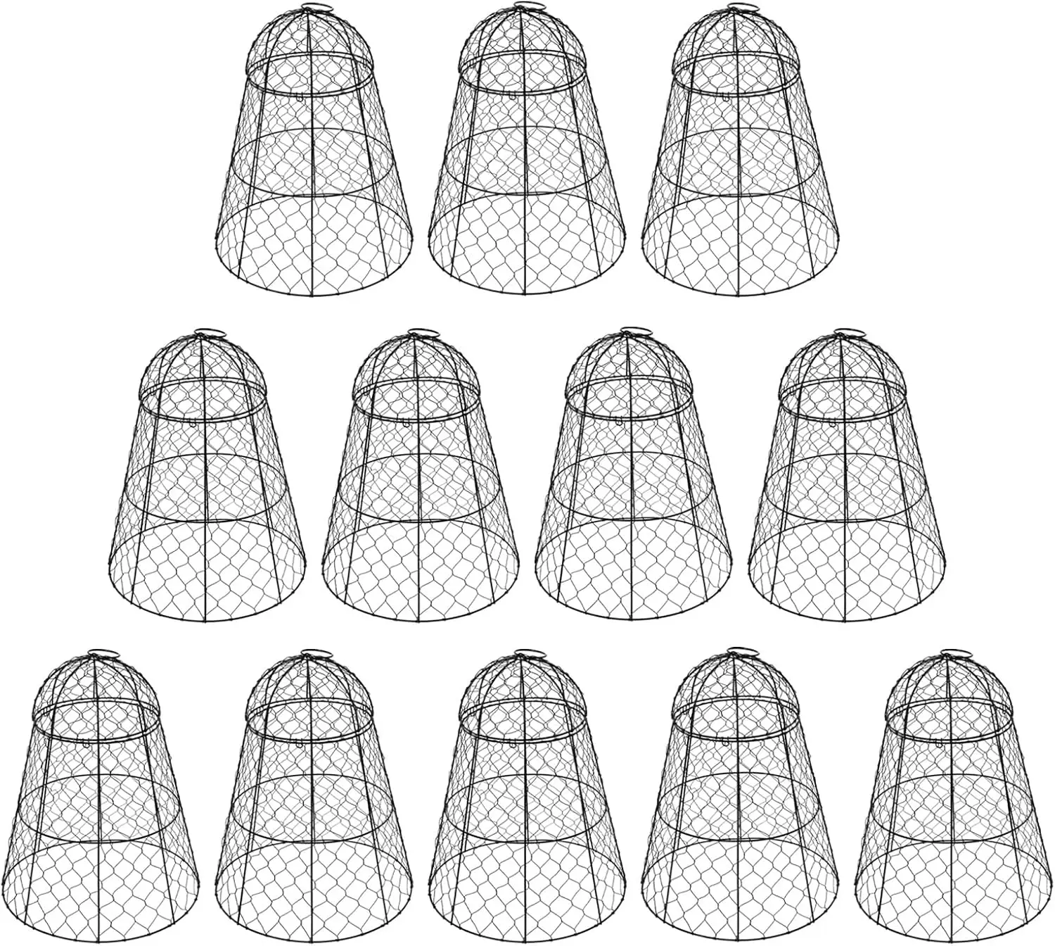 Garden Cloches for Plants - Set of 12 Chicken Wire Plant Cages and Plant Protectors from Animals, 17.7