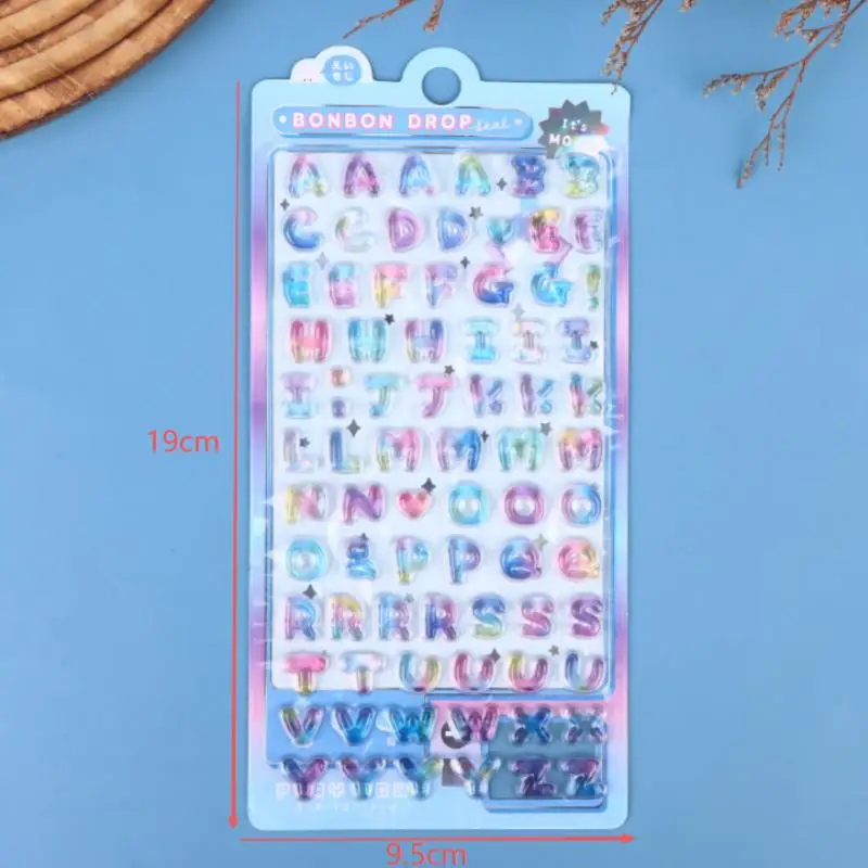 الملونة 3D الكرتون الأبجدية الإغاثة ملصق DIY مجلة مخطط صور زينة طالب مكافأة ملصق القرطاسية #6