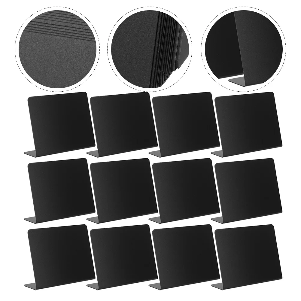12Pcs Food Label Mini Blackboards Multifunctional Chalkboards Desktop Price Boards Message Boards for Restaurant Menu Display
