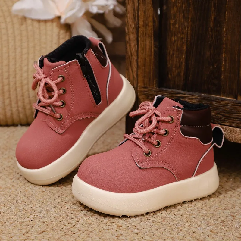 

Весенне-осенние детские лоскутные ботинки, классические модные ботильоны для мальчиков и девочек, школьные нескользящие детские кожаные ботинки на платформе