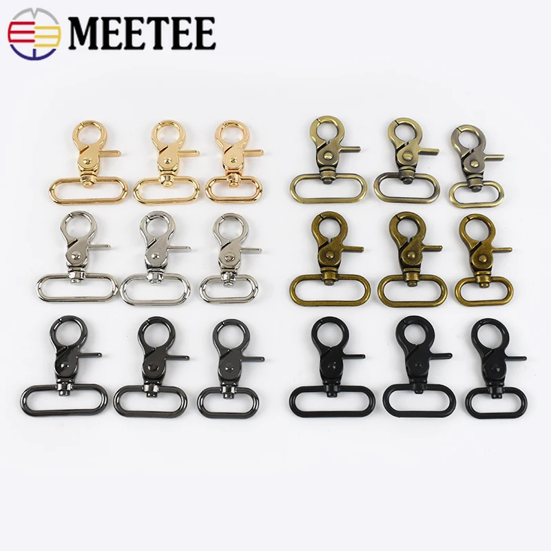 10Pcs 13-38mm Bag Ring Buckles for Strap Metal Swivel Clasp Webbing Belt Pin Buckle Handbag Slider Hook Loops DIY Accessories