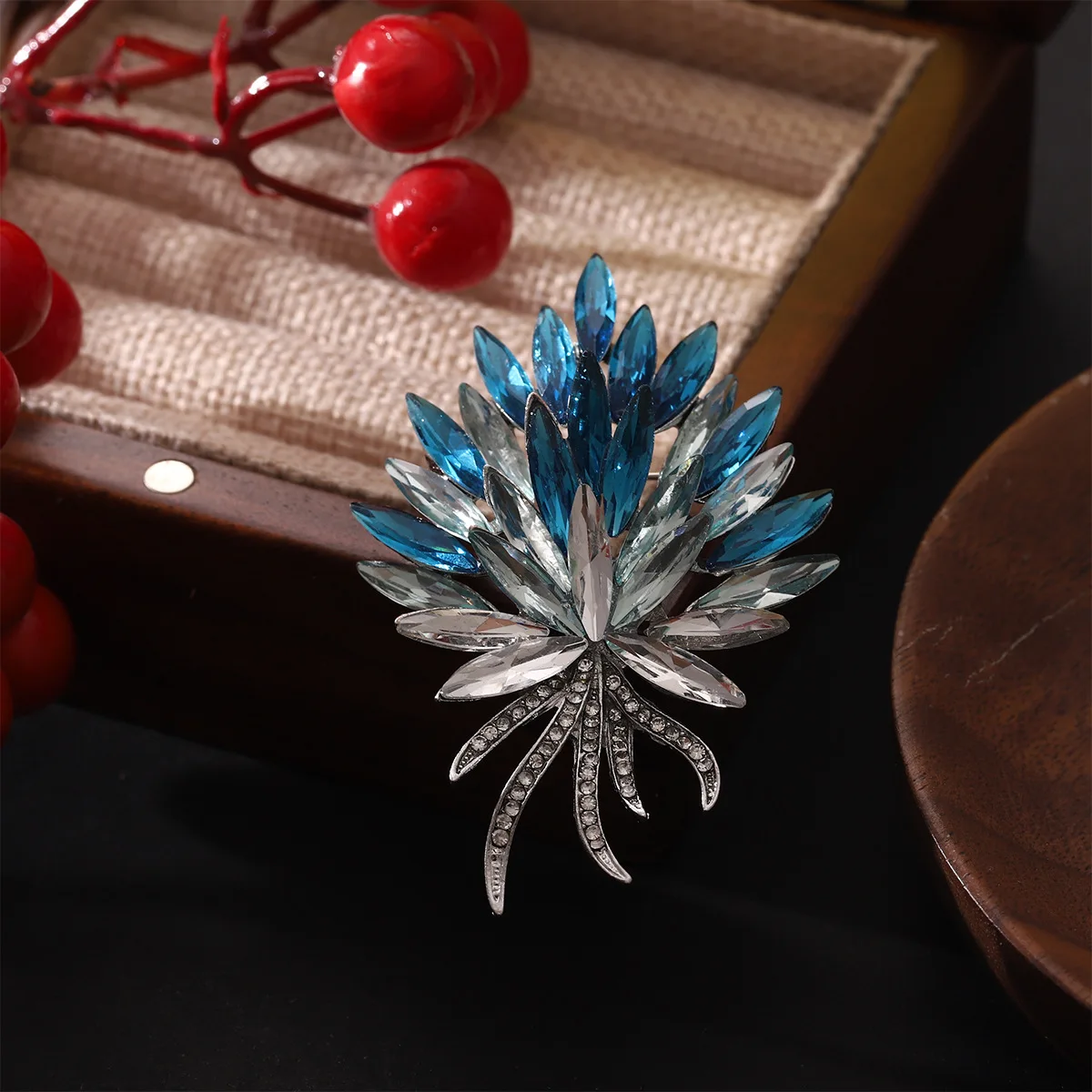 Fashion Crystal Wheat Flower Brooches For Women Unisex Elegant Exquisite Rhinestone Bouquet Brooch Pin Office Party Jewelry Gift view 4