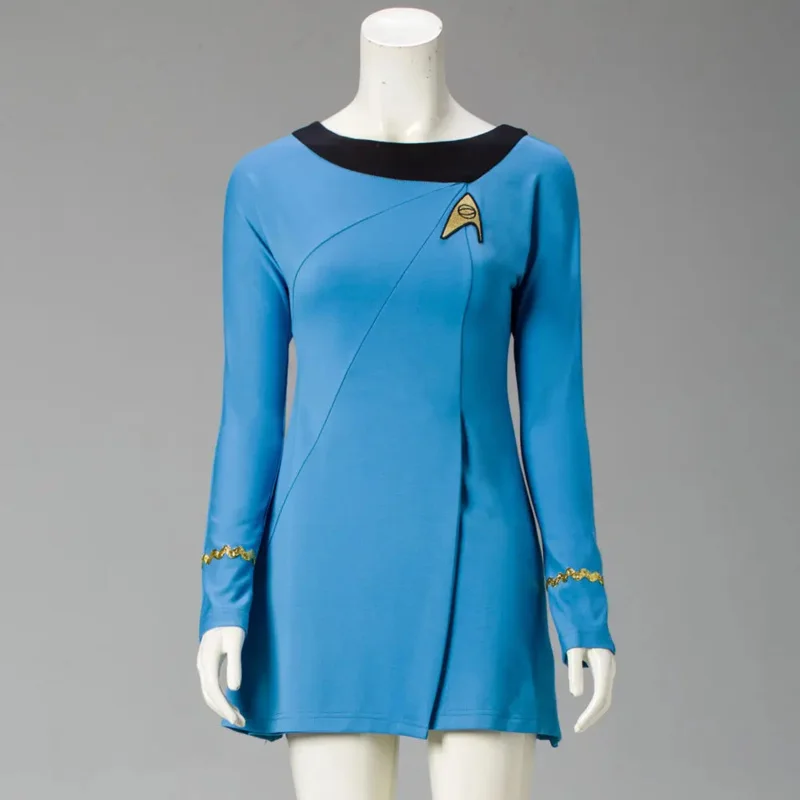 Startreks Cosplay Uniform Cosplay ST Female Duty Uniform Blue Dress Cosplay Costudes