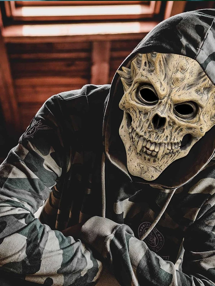 Halloween Horror Skeleton Mask Full Head Skull Mask Warrior Death Demon Masks Cosplay Party Masque Skull Helmet Costumes