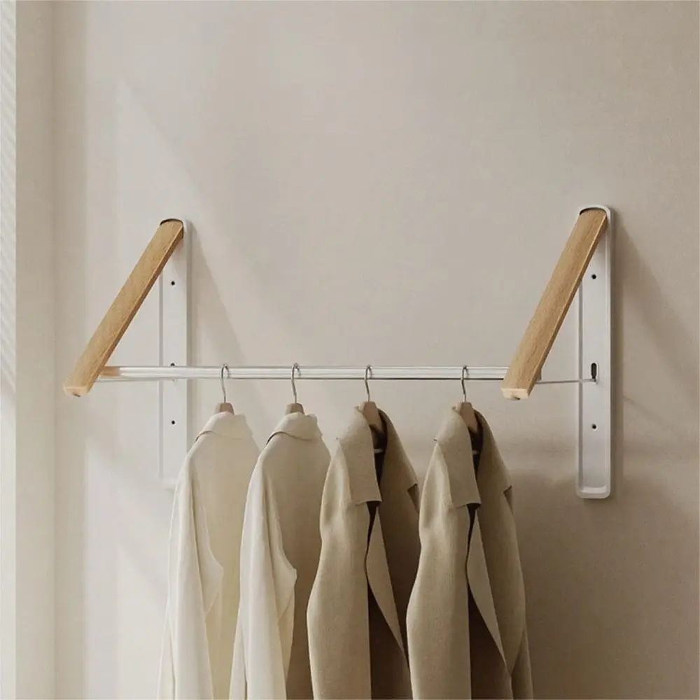 

Aluminum Material Foldable Clothes Drying Rack No Drill Installation Multi-Functional Wall Mounted Rack Space Saving Design