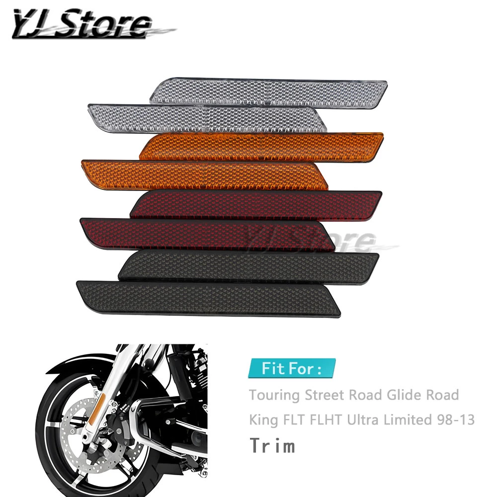 

Fit For Harley Touring Street Road Glide Road King FLT FLHT Ultra Limited 98-13 Motorcycle Saddlebag Guard Reflector Cover Strip