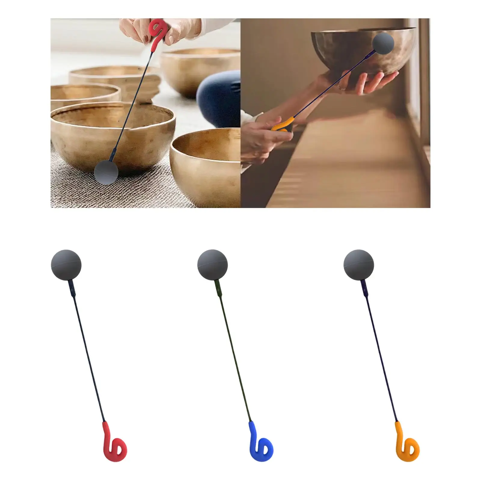 

Friction Gong Mallet Yoga Instrument Sound Tool Resonant Mallets Accessory Whale Sound Stick Large Gongs Wand Double Head