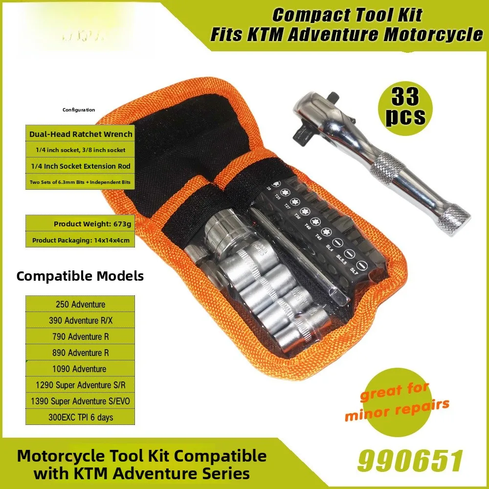 SNOR Motorcycle Repair Tools Emergency Repair Tools For KTM Adventure Motorcycle Tools Compact Tool Kit