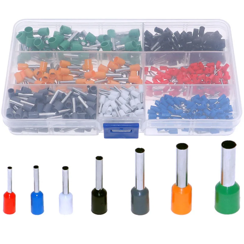 600Pcs Insulated Cord End Terminal Boots Lace Ferrules Kit Set Wire Copper Crimp Connector Assorted set