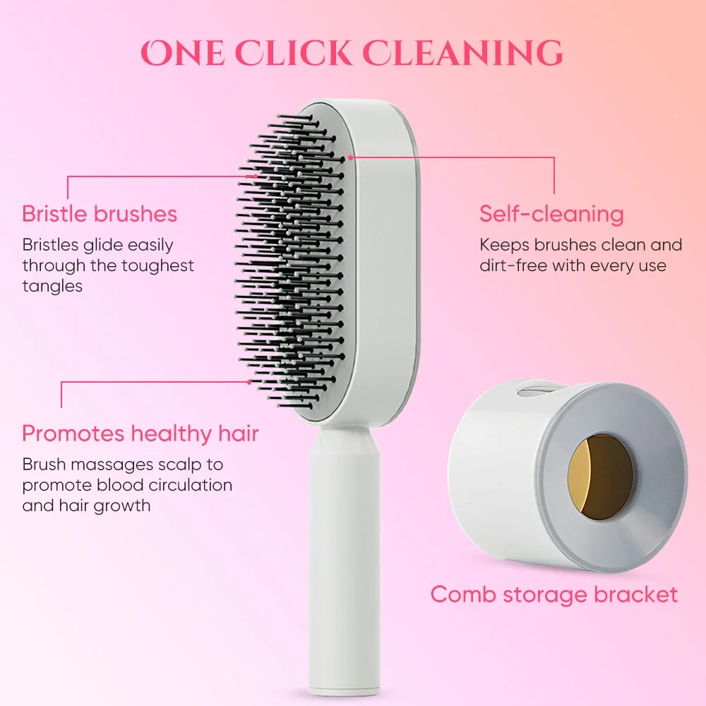 New 3D Air Cushion Brush for Detangling Easy Clean Hair Brush for Women Self Cleaning Hair Brush For Travel