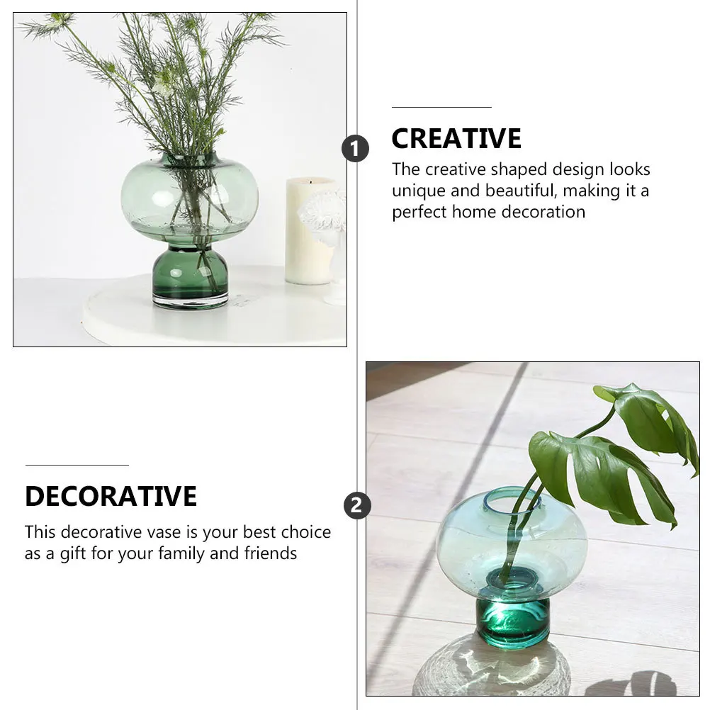 

Decorative Gourd Style Glass Vase Delicate Flower Pot Perfect Flower Arrangement Home Office Vase Office Decor