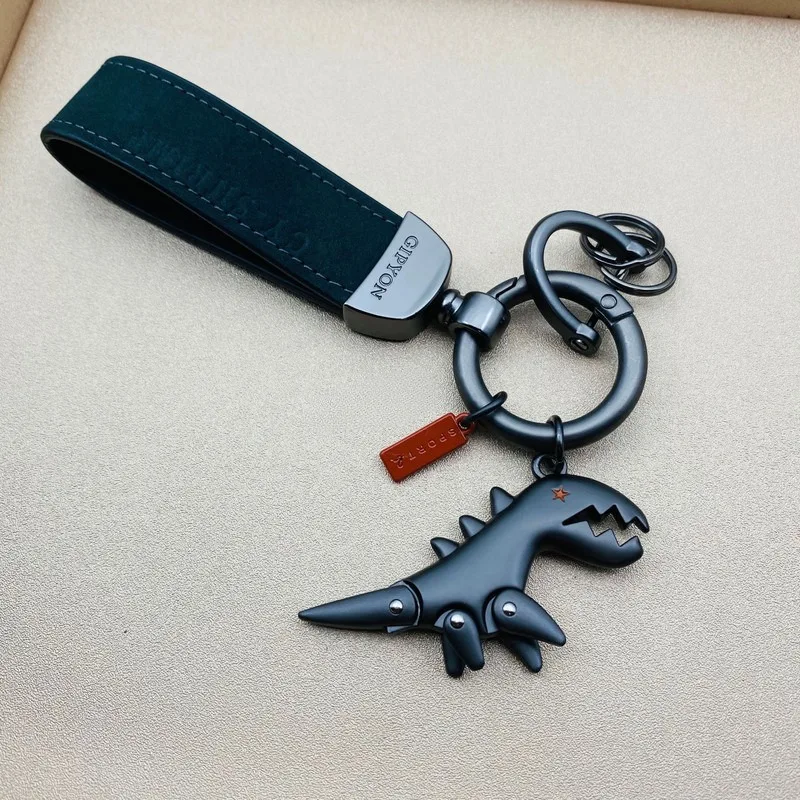 1PC Kleine Dinosaurier Auto Schlüsselbund Motorrad Dekorative Zubehör Einzigen Leder Metall Schlüsselbund Handtasche Anhänger Kleines Geschenk – Detail 7