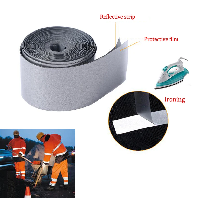 100m/Roll Reflective Tape Heat Transfered Vinyl Film Iron On Garment