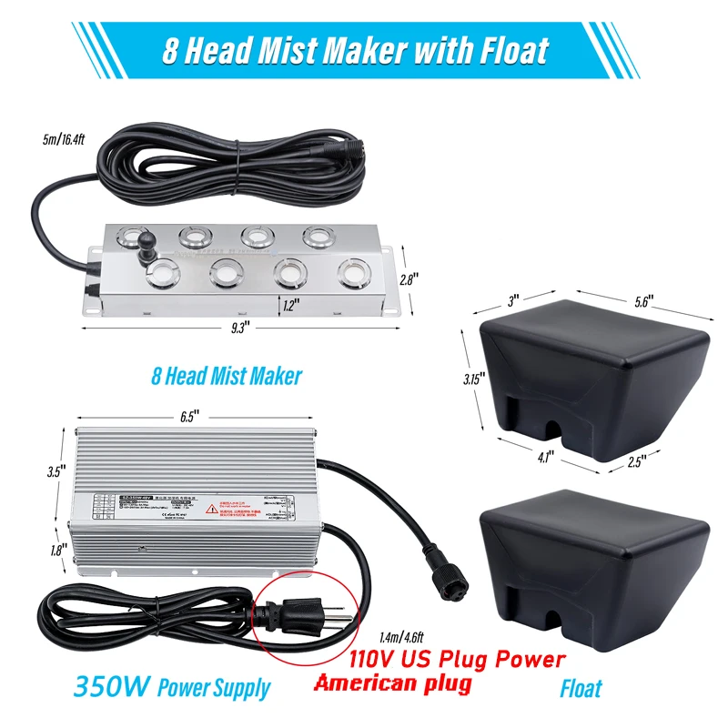 110 V/220 v 4/6/8/10/12 Hoofd Ultrasone Mist Maker Fogger Rvs luchtbevochtiger Kas Voor Hydrocultuur Hoge Kwaliteit