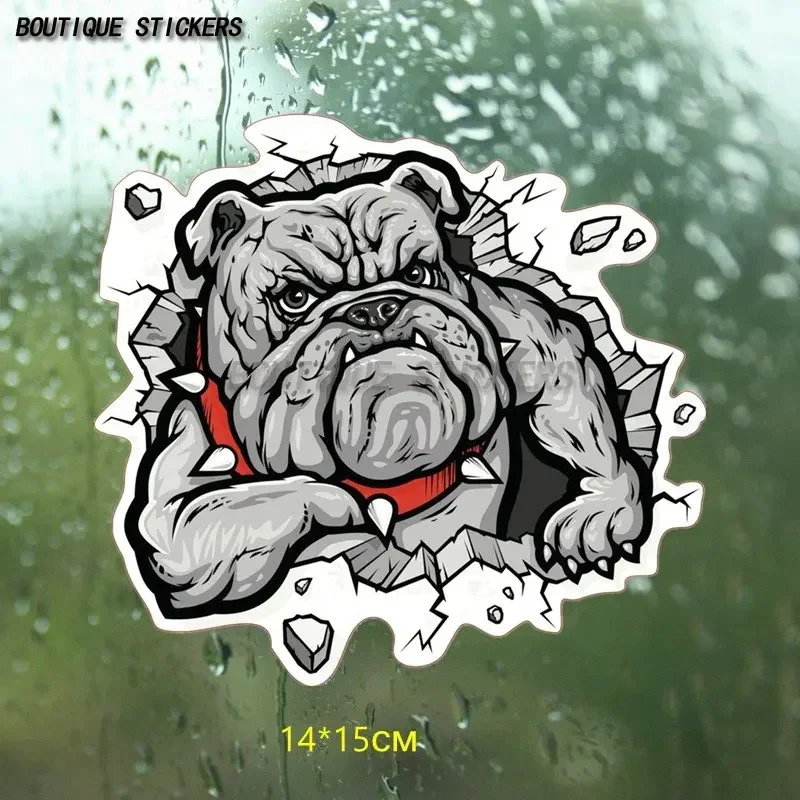 Autocollant de voiture imperméable coloré Bulldog, couverture en PVC, trou de mur, rayures, haute qualité