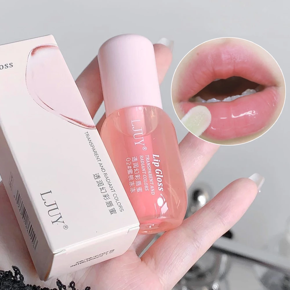 Moisturizing Jelly Lip Gloss Lip Plumper Makeup Glitter Nutritious Liquid Lipstick Transparent Cherry Lip Oil Korean Cosmetic